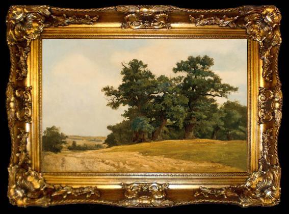 framed  Eugen Ducker Landscape with oaks, ta009-2